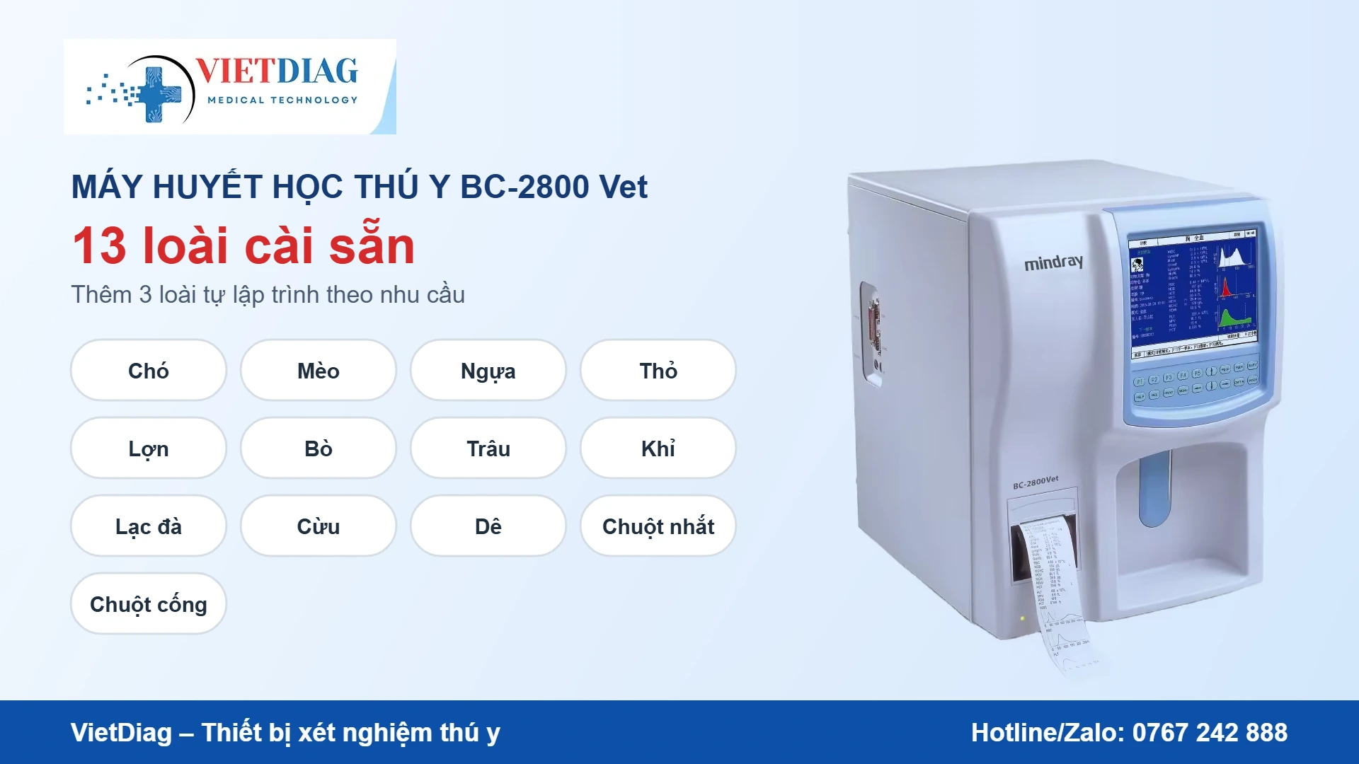Chế độ đo cho 13 loài động vật