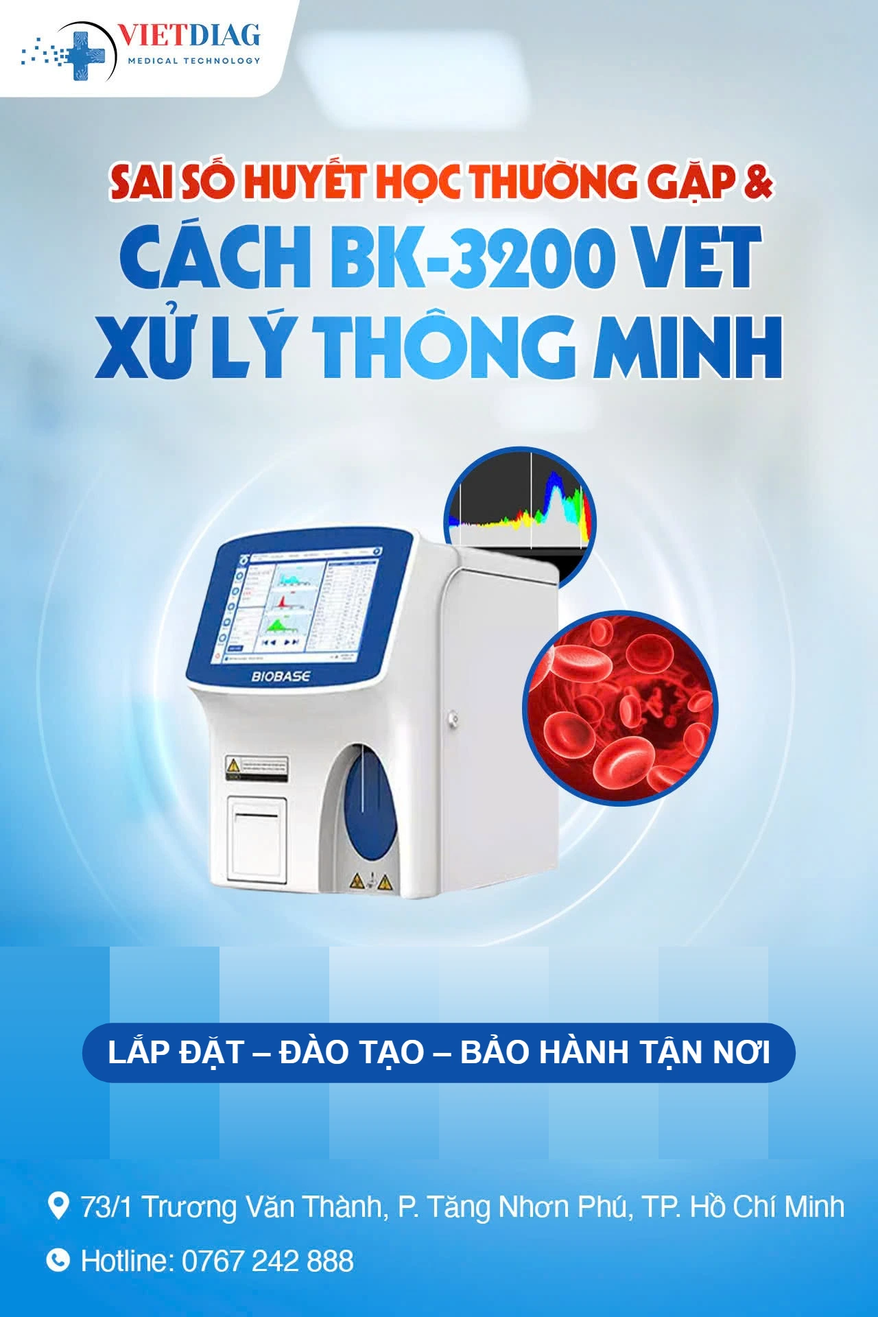 Máy huyết học BK-3200 Vet: sai số huyết học thường gặp và cách xử lý thông minh