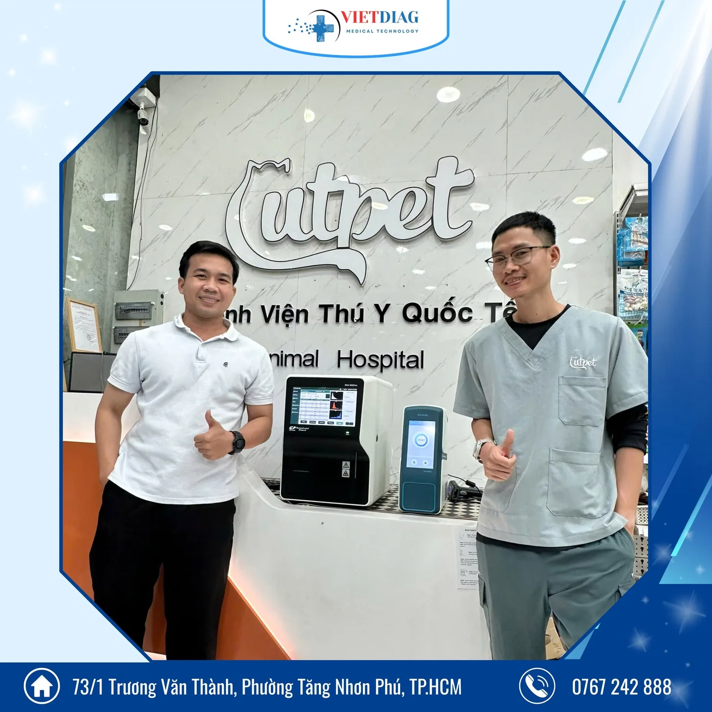 Máy EC-01 tại Bệnh viện Thú y Quốc tế Cutpet