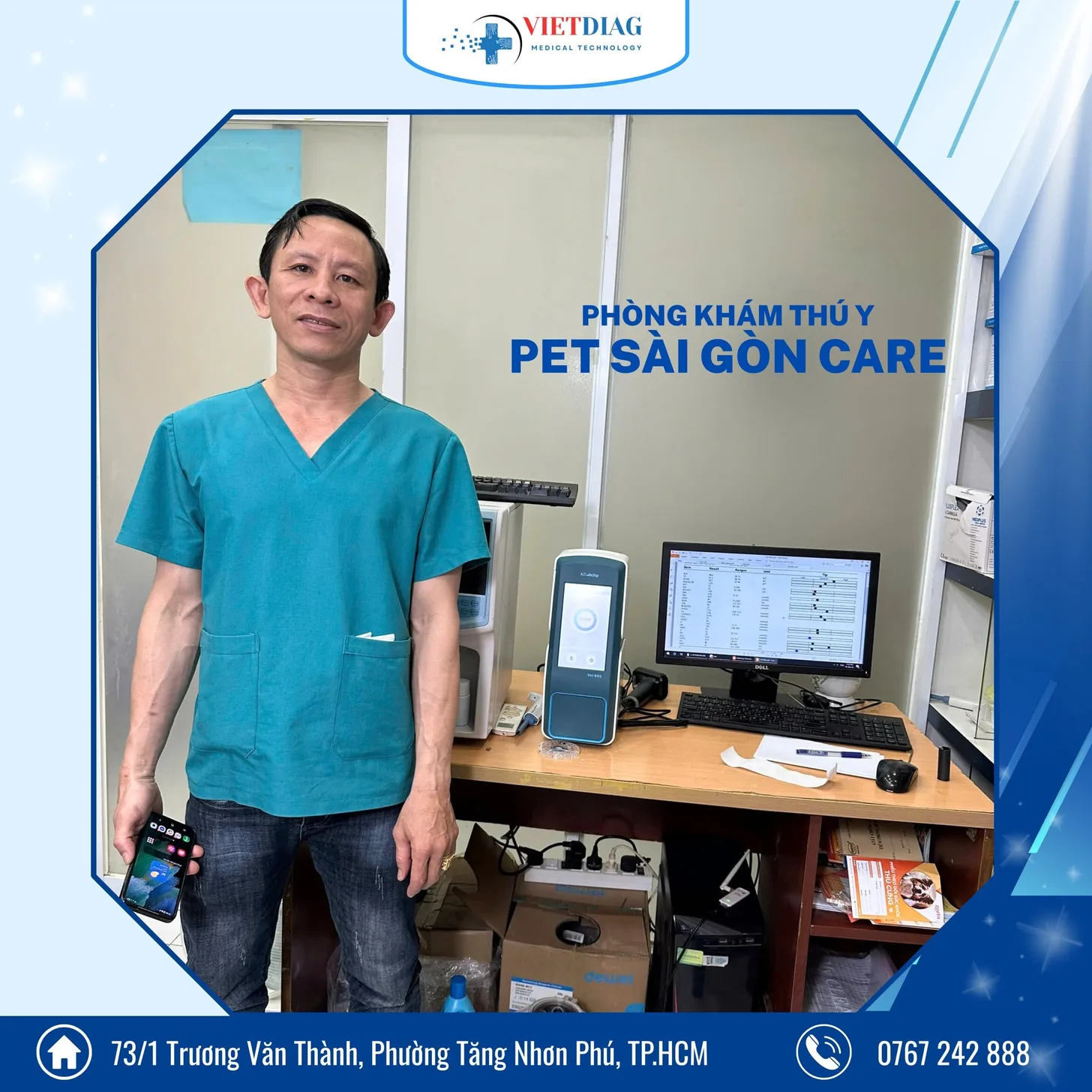 Máy sinh hóa B60 Vet tại Phòng khám thú y Pet Sài Gòn Care