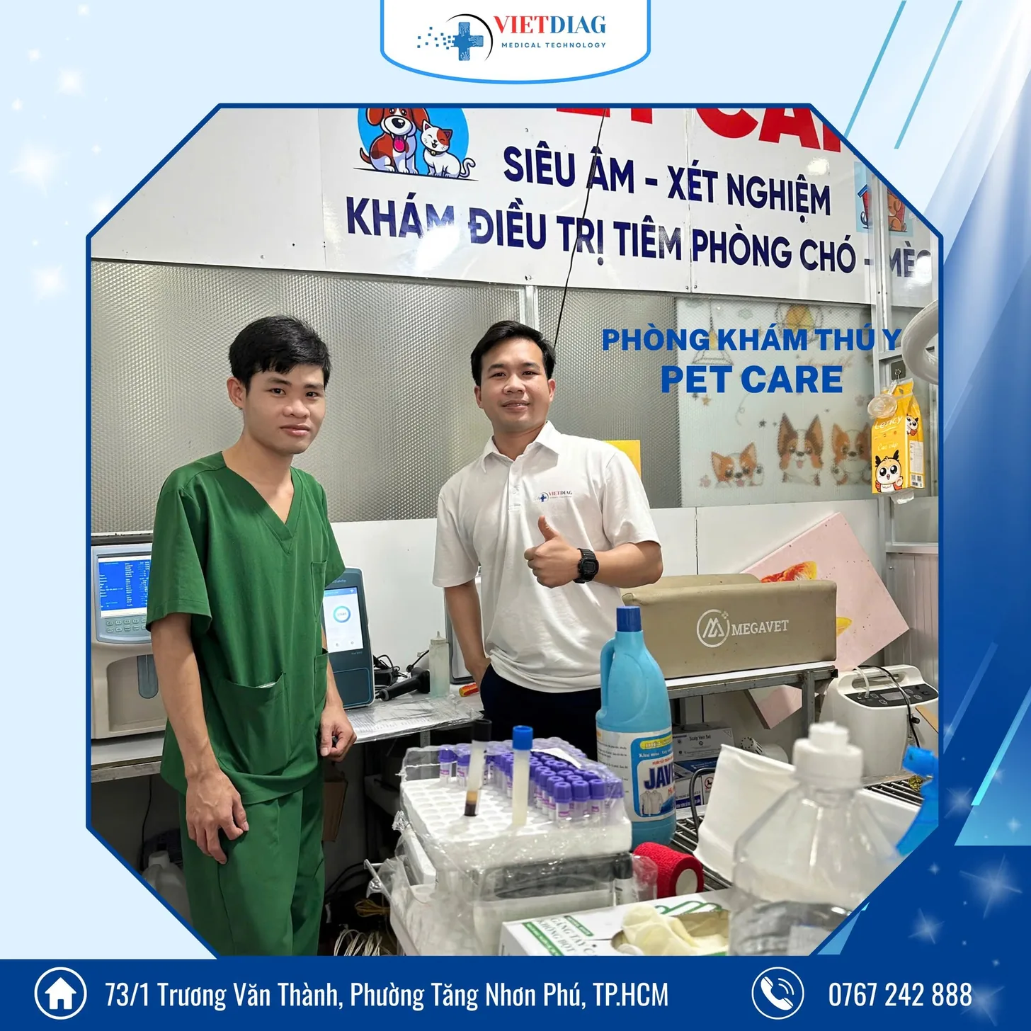 Phòng khám thú y Pet Care sử dụng máy sinh hóa B60 Vet