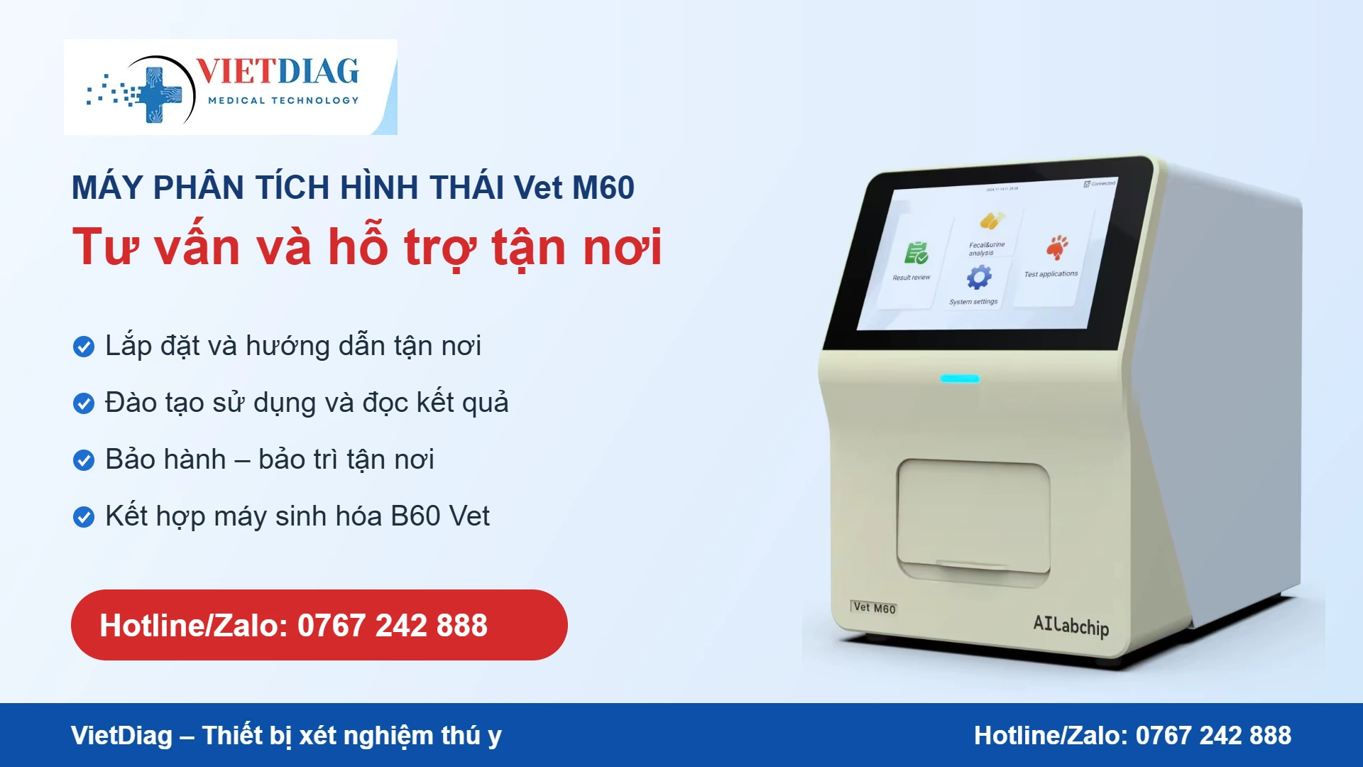 Lắp đặt, đào tạo, bảo hành máy Vet M60 tận nơi